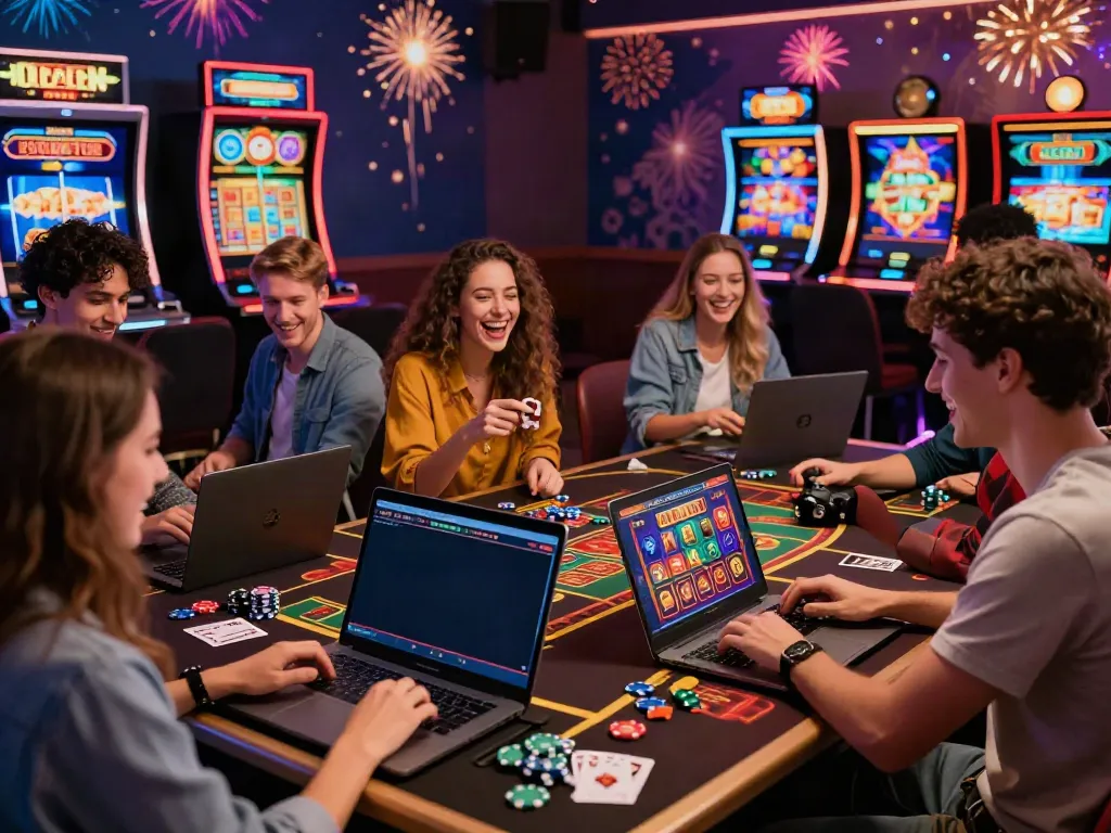 Dynamic gaming scene illustrating a casino not on gamestop, showcasing players engaged in exciting online gameplay.