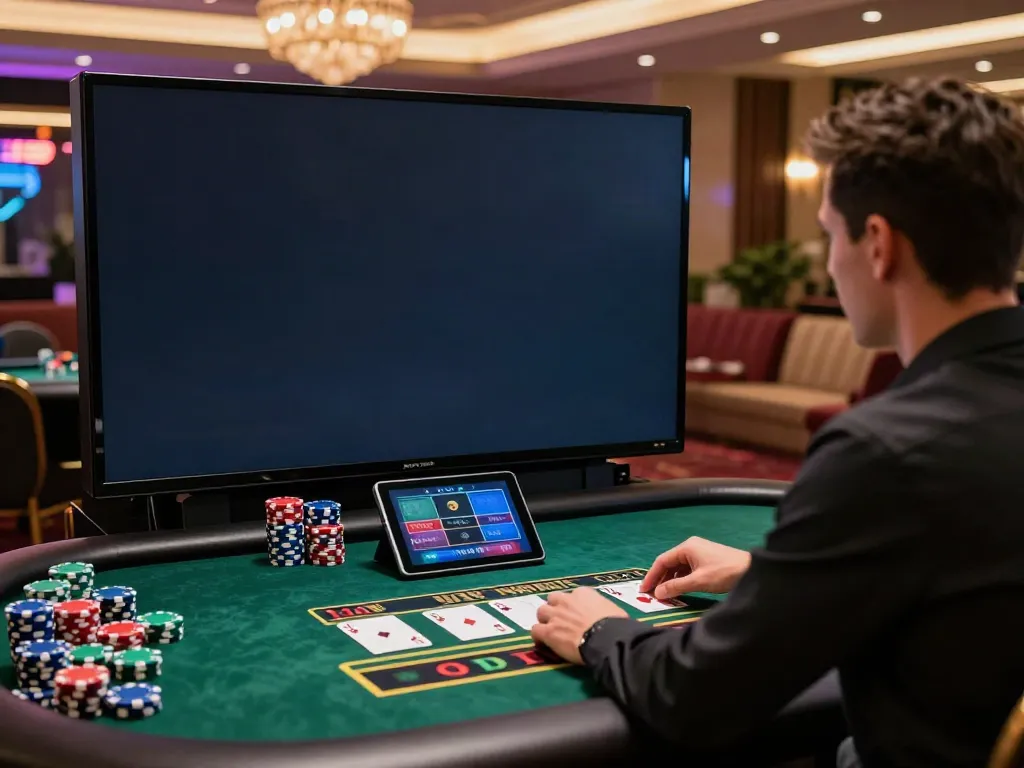 Engaging online casino experience highlighting casinos not on GamStop with vibrant chips and virtual dealer.