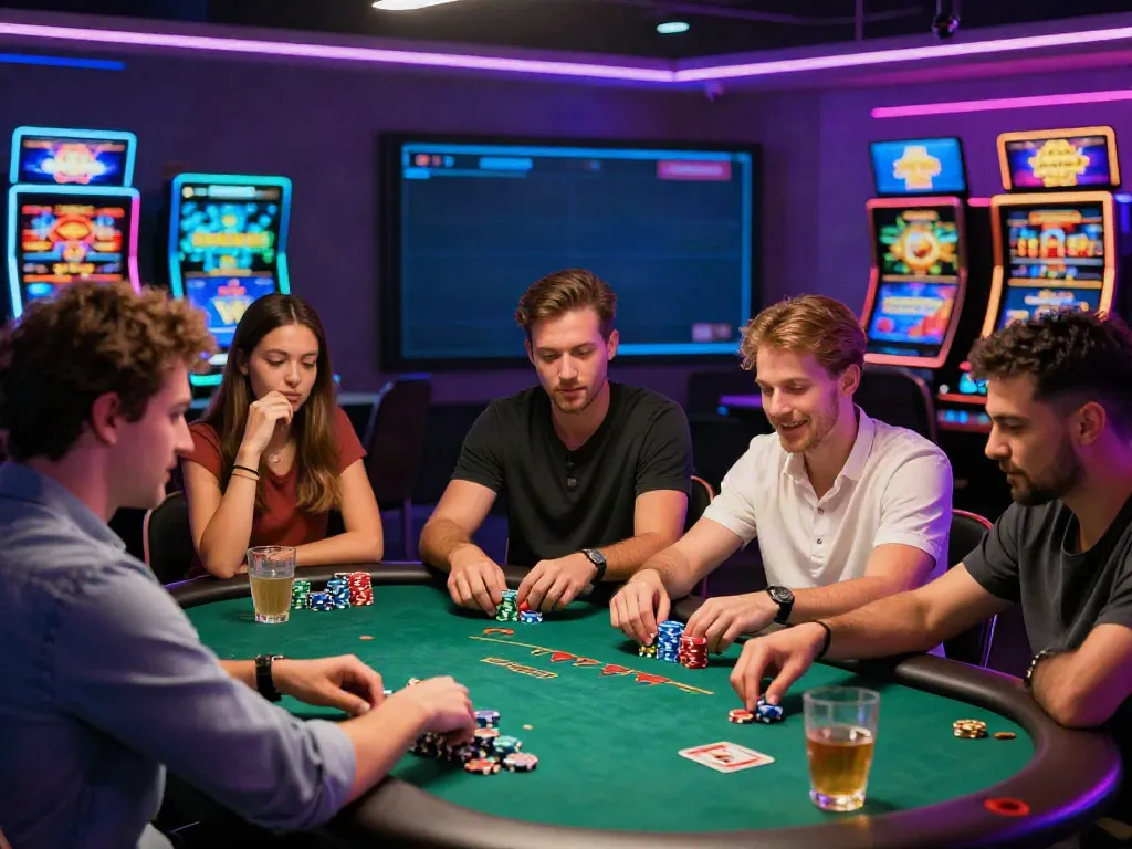 Engaged players at vibrant online casinos not on Gamstop, showcasing excitement and action.