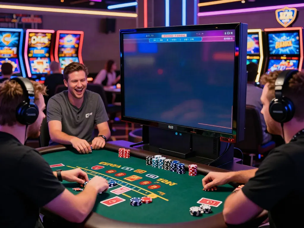 Players enjoying a thrilling casino not on Gamstop experience with vibrant games and lively interactions.