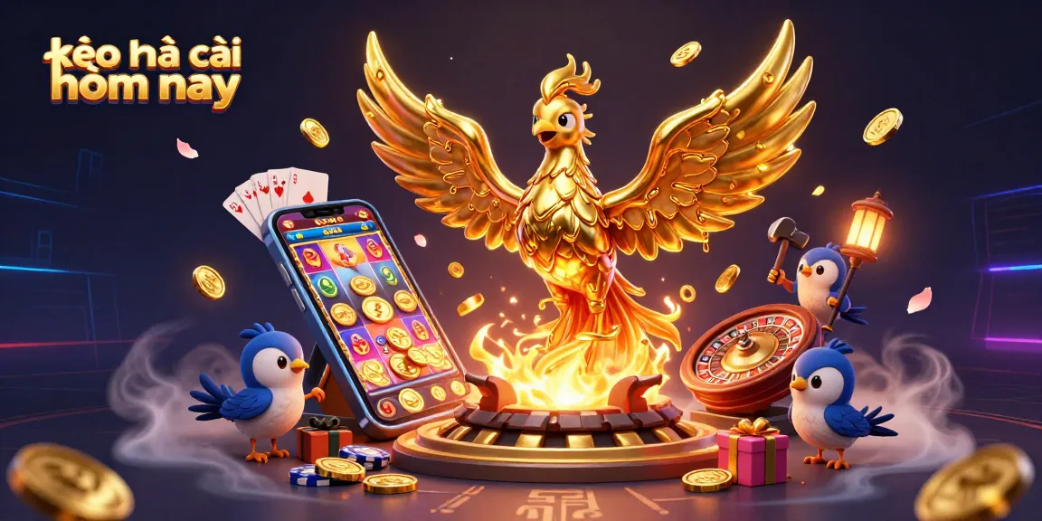 Engage with kèo nhà cái hôm nay through vibrant casino elements and immersive 3D illustration.