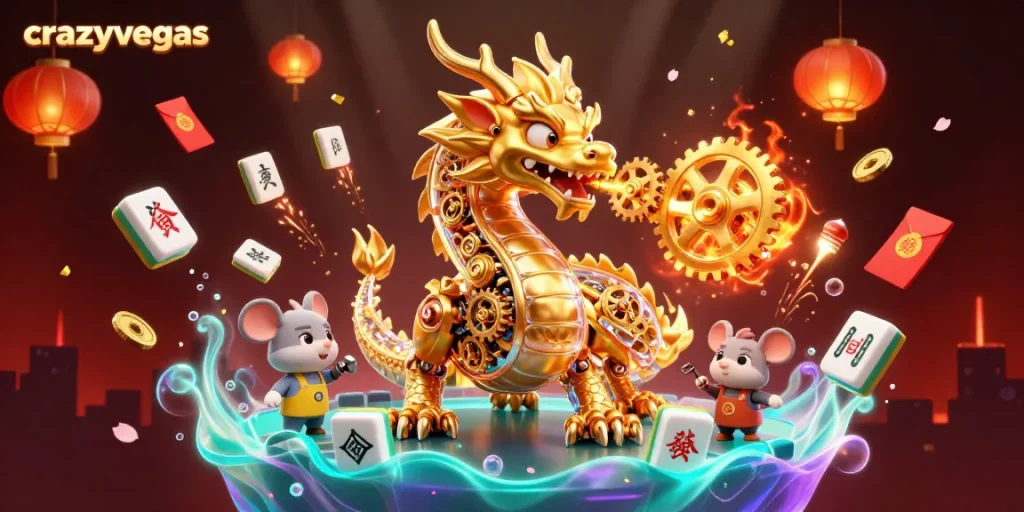 Experience thrilling high roller action at crazyvegas with exciting golden dragon graphics and vibrant casino elements.
